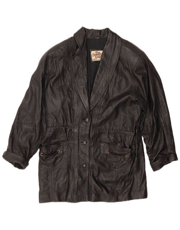 Vintage ženski kožni kaput EU 44 XL crna koža