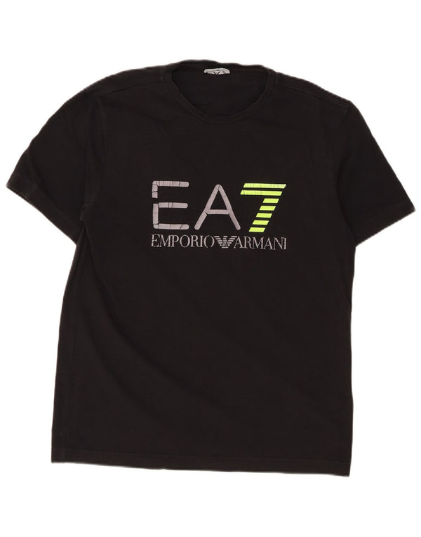 Emporio Armani Muška grafička majica kratkih rukava Srednji crni pamuk