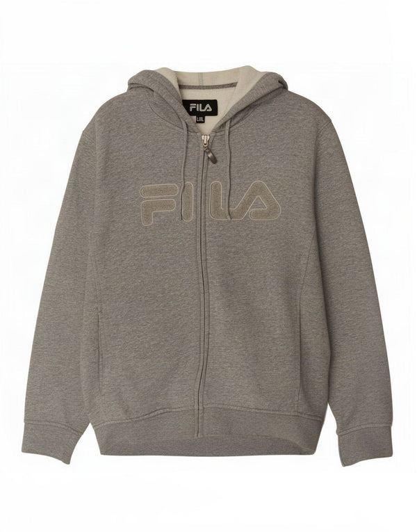 Fila ženski džemper s kapuljačom s patentnim zatvaračem UK 16 veliki sivi pamuk