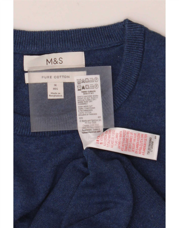 Marks & Spencer, muški džemper s okruglim izrezom, srednje tamnoplavi pamuk