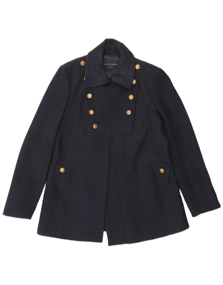 French Connection Ženski graškasti kaput UK 12 Medium Navy Blue Polyester