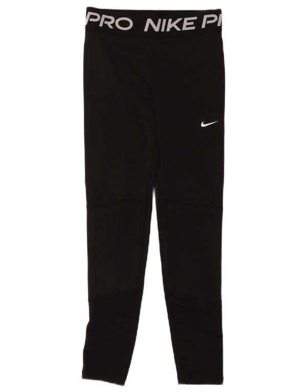 Nike Girls Dri Fit Graphic Leggings 12-13 Years Large Crni Poliester