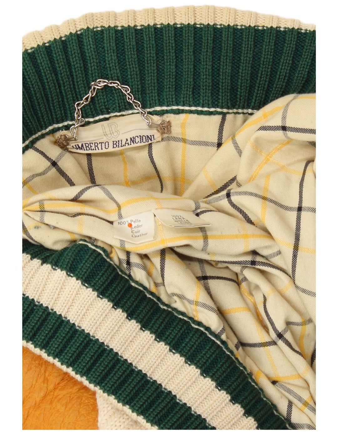 Umberto Bilancioni muška jakna UK 40 velika žuta koža u blokovima boja