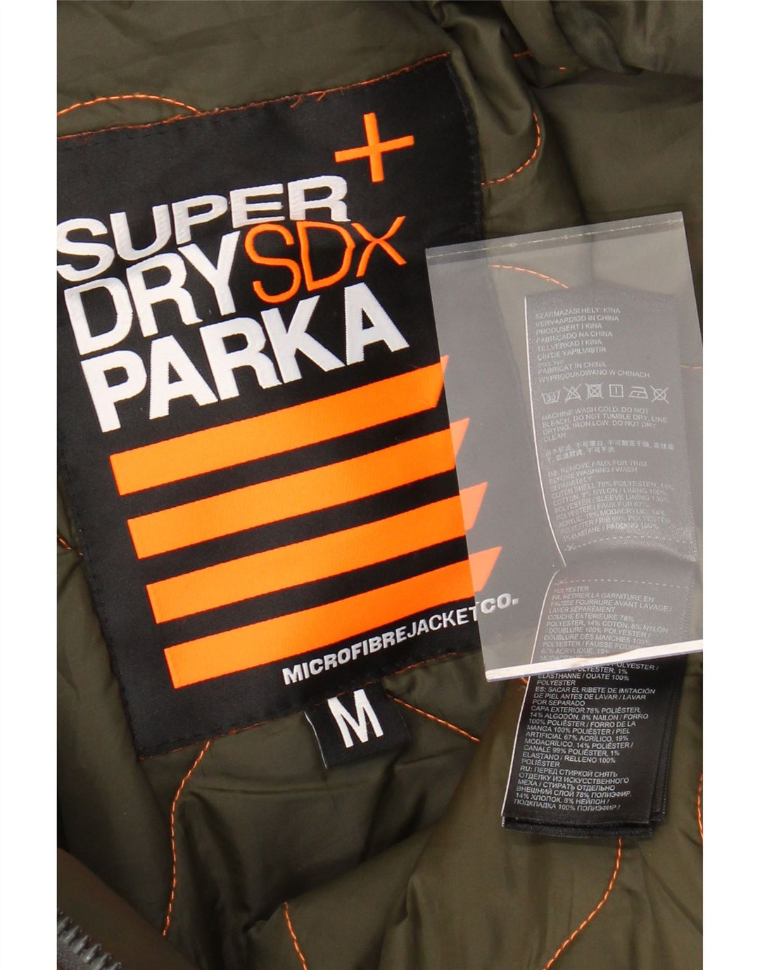 SUPERDRY muška parka jakna s kapuljačom UK 38, srednji kaki poliester