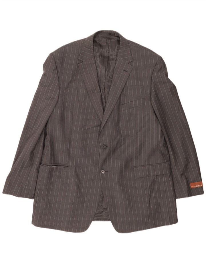 Marks & Spencer muška jakna sa 2 gumba UK 46 XL siva vunena prugasta