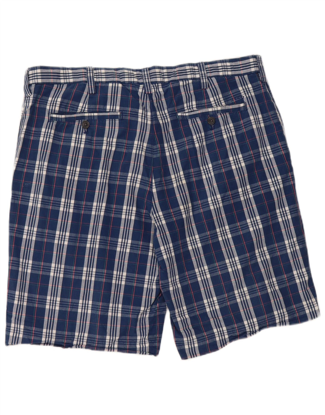 IZOD Muške chino kratke hlače W36 Veliki tamnoplavi karirani pamuk