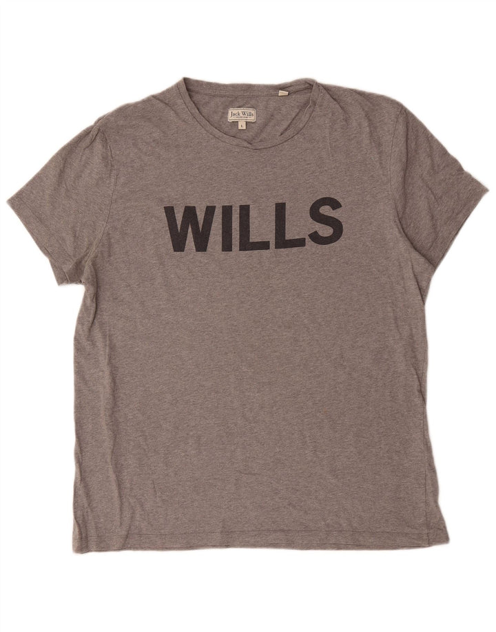 Jack Wills, velika siva pamučna majica s grafičkim motivima