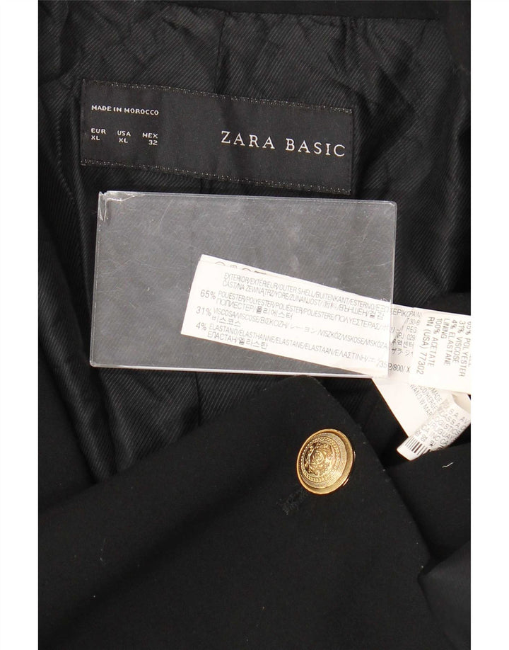 Zara ženski sako sa 1 gumbom UK 18 XL crni poliester