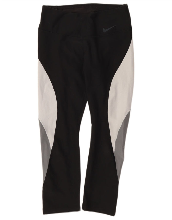 Nike Ženske Dri Fit Capri Leggings UK 10 Male crne poliesterske boje
