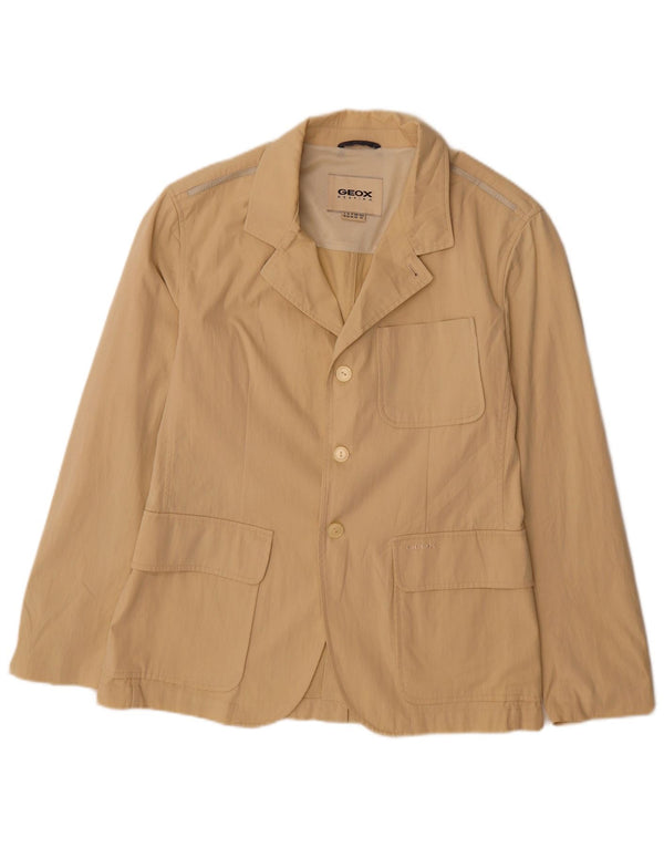 Geox Mens Respira sako sa 3 gumba UK 40 Large Beige Cotton