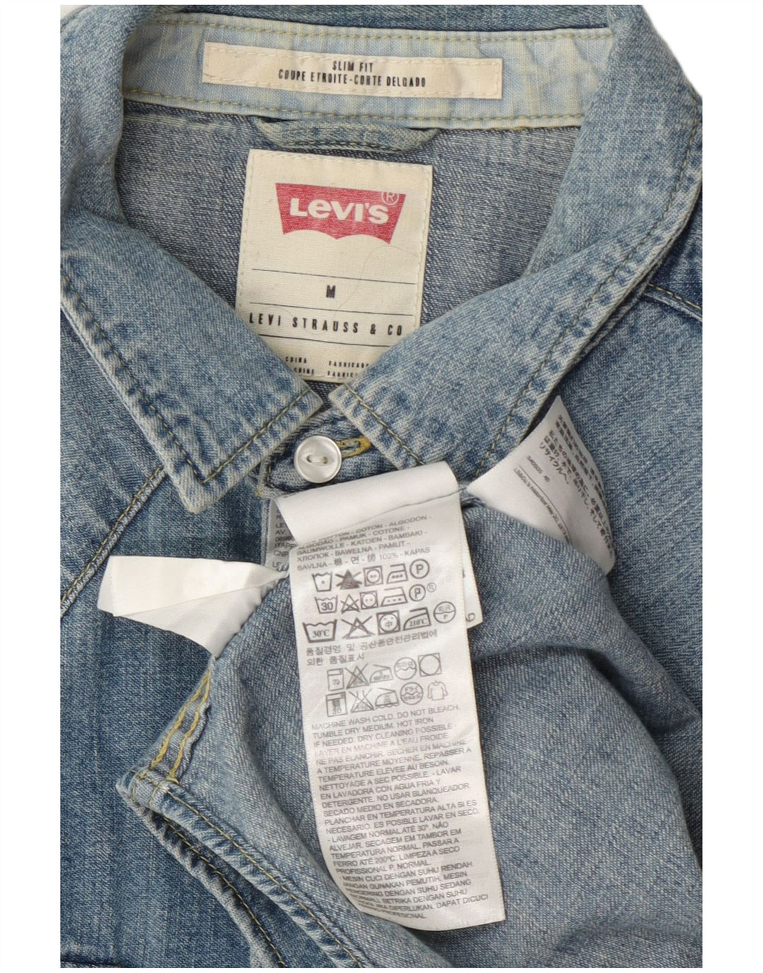 Levi's muška uska traper košulja srednje plave boje pamuka