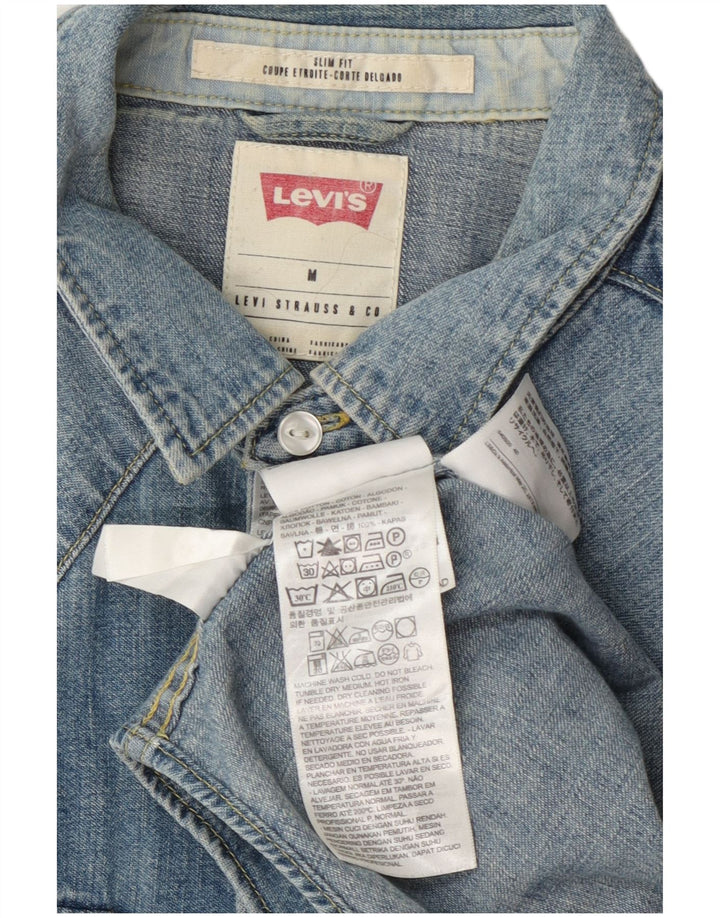Levi's muška uska traper košulja srednje plave boje pamuka