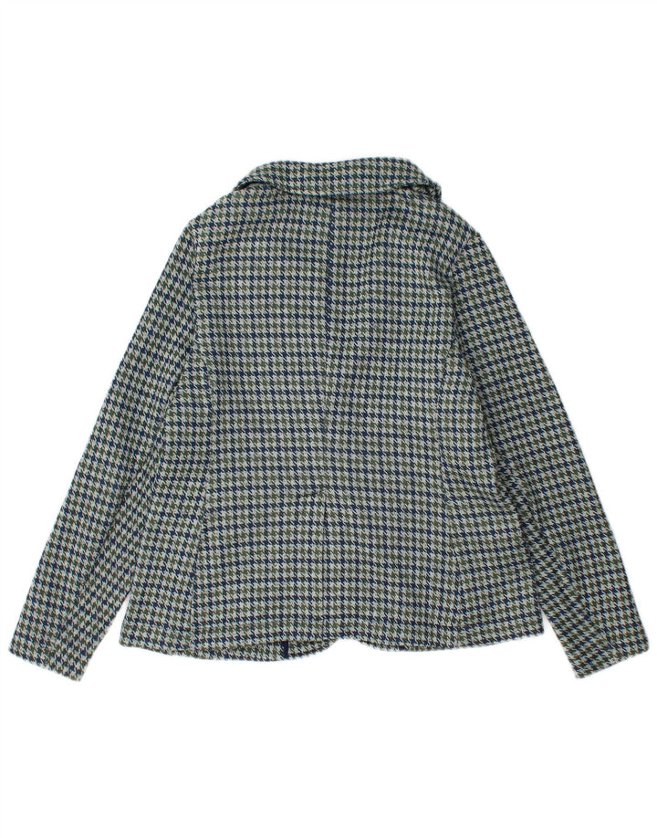 Lands End ženski sako sa 1 gumbom UK 10 Mala plava houndstooth