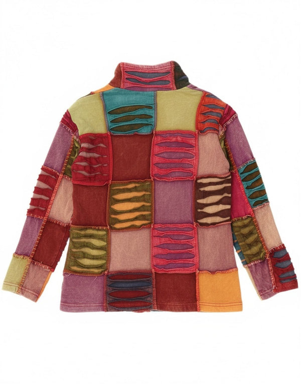 Vintage ženski pulover s kapuljačom s patentnim zatvaračem UK 18 XL Višebojni Bohe