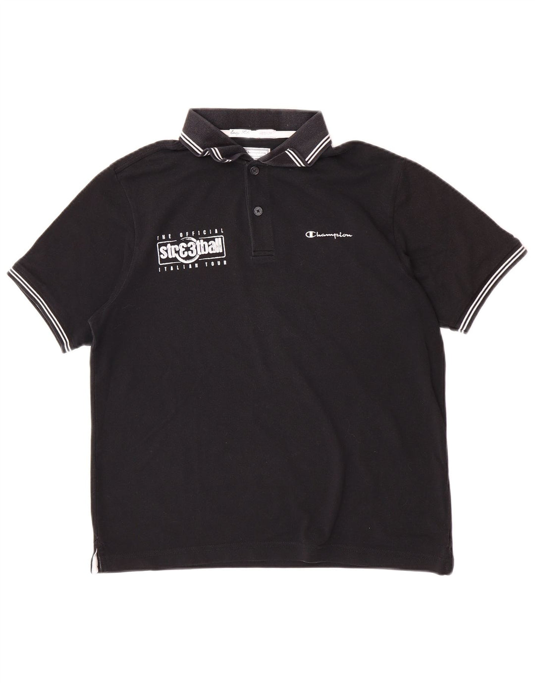 Champion muška polo majica lakog kroja srednje crne boje pamuka