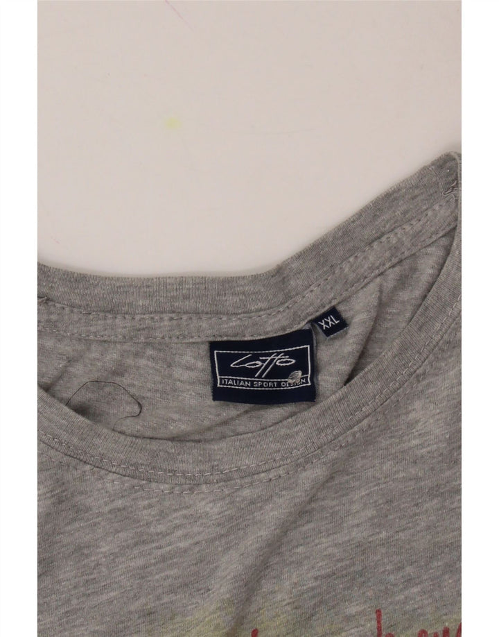LOTTO Mens Graphic T-Shirt Top 2XL Grey Vintage Lotto and Second-Hand Lotto from Messina Hembry 