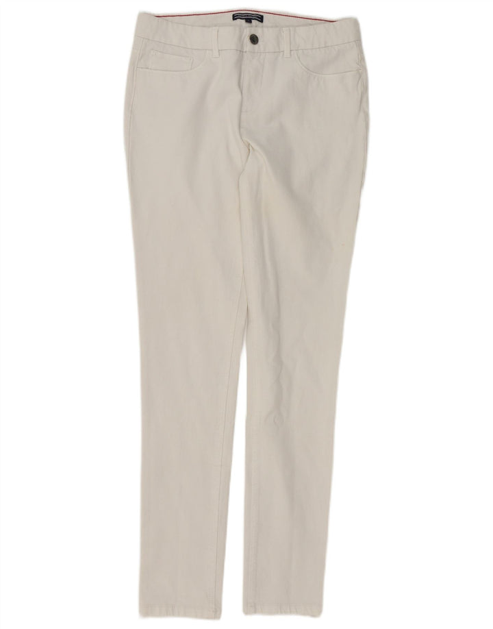 TOMMY HILFIGER Ženske uske traperice US 6 srednje W28 L30 bijeli pamuk