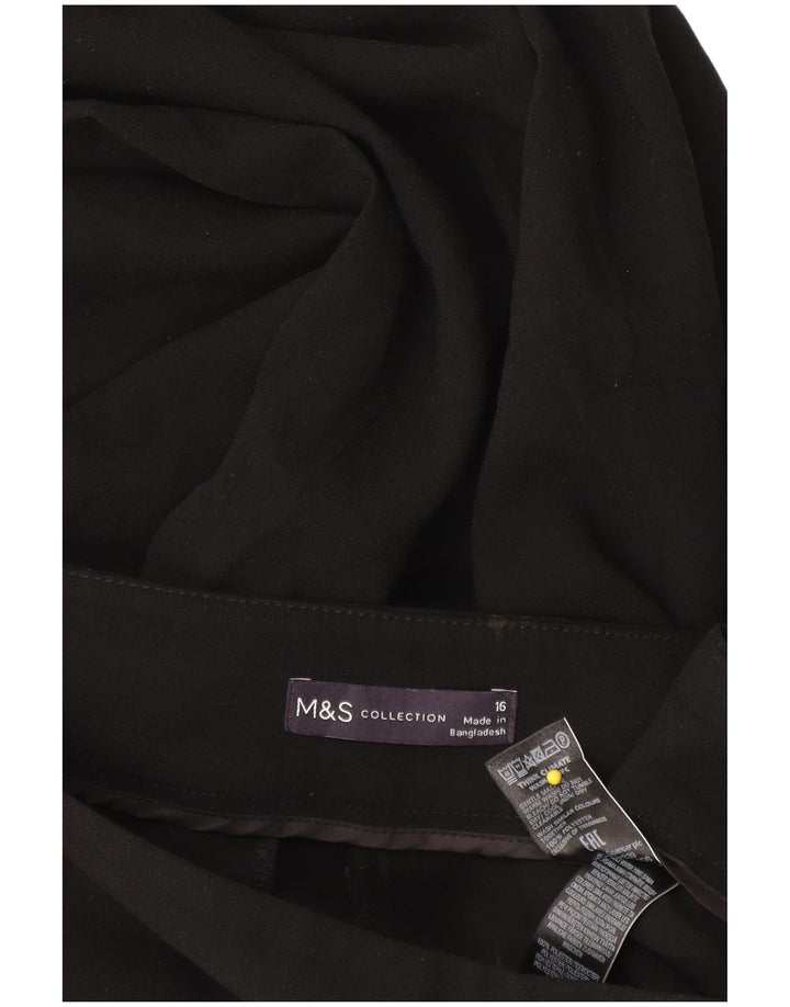 Marks & Spencer ženske kapri hlače UK 16 velike W34 L22 crni poliester