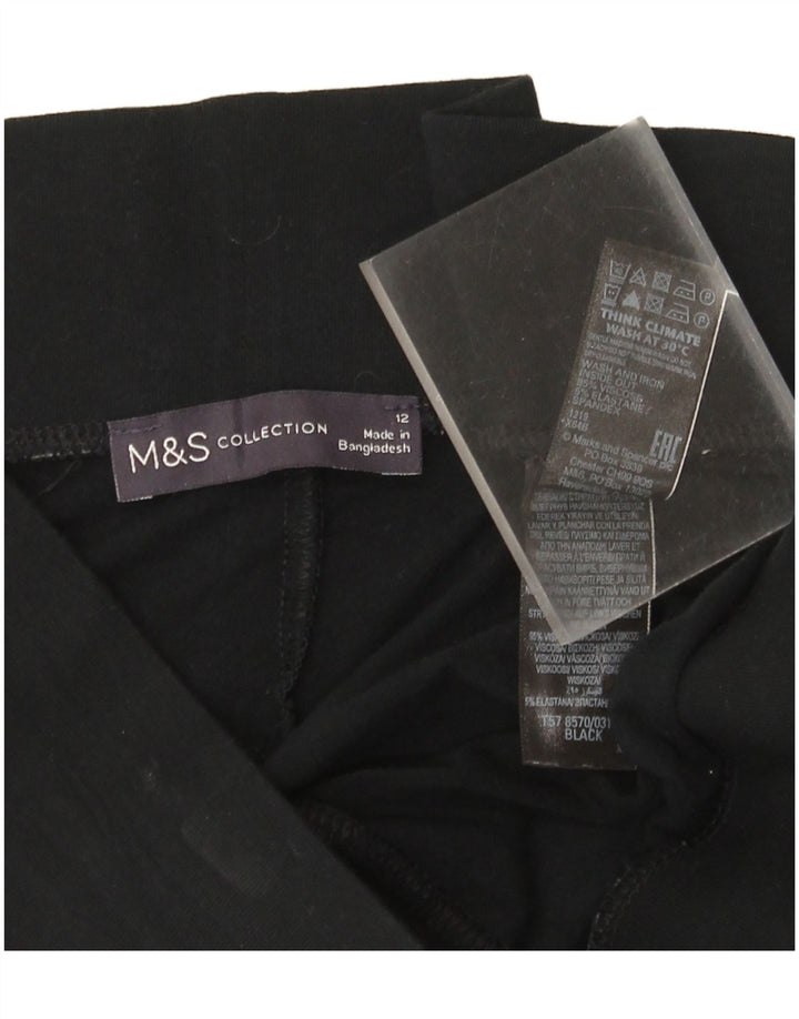 Marks & Spencer ženske Capri tajice UK 12 srednje crne viskoze
