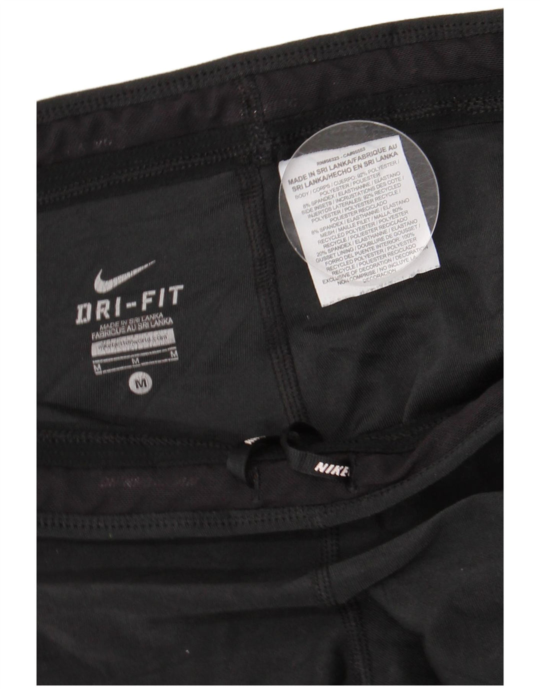 NIKE Ženske Dri Fit Leggings UK 12 Srednji crni poliester