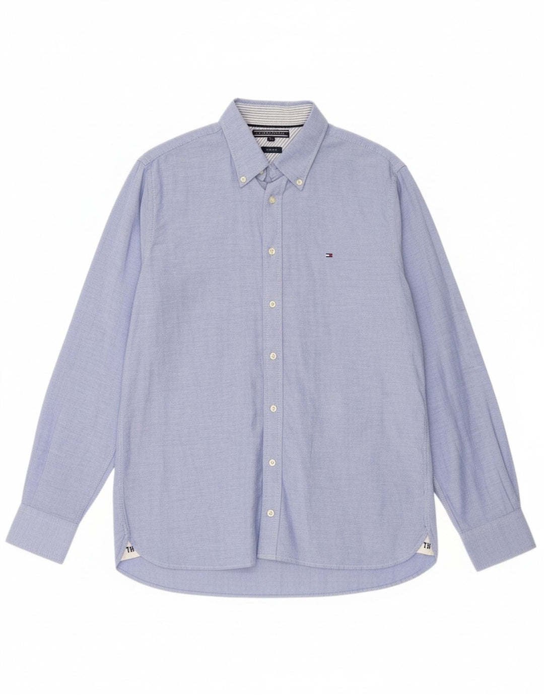 TOMMY HILFIGER Mens Custom Fit Shirt Medium Blue Cotton