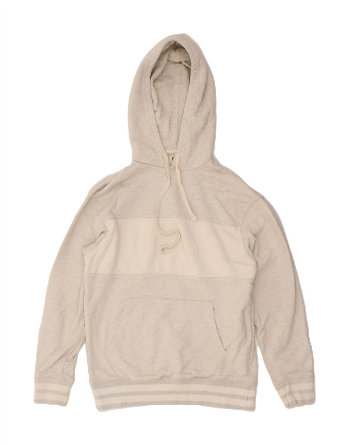 LEVI'S Mens Graphic Hoodie Jumper Small Grey Cotton Vintage Levi's and Second-Hand Levi's from Messina Hembry 