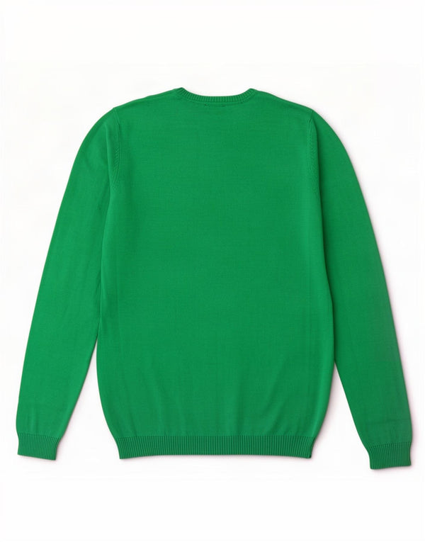 Benetton pulover s okruglim izrezom za dječake 13-14 godina 3XL zeleni pamuk