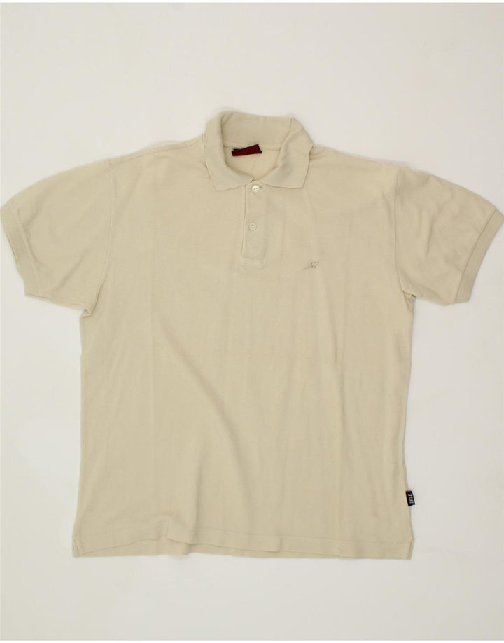 RIFLE Mens Polo Shirt Medium Beige Cotton Vintage Rifle and Second-Hand Rifle from Messina Hembry 