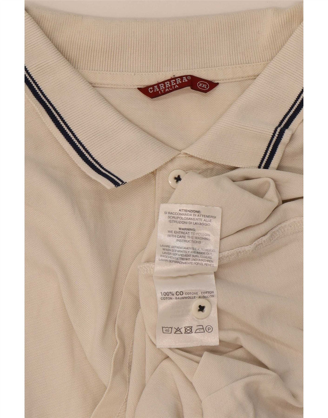 Carrera muška polo majica 2XL bijeli pamuk na pruge