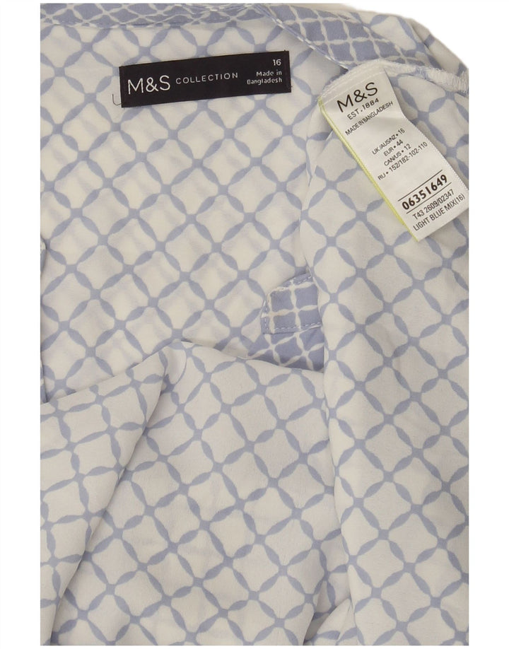 Marks & Spencer ženski gornji dio bluze bez rukava UK 16 Large Blue Geometric