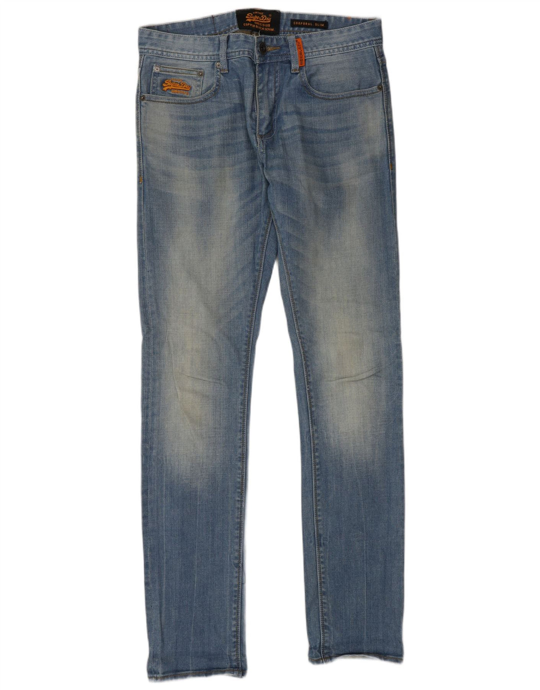 Superdry Mens Corporal Slim Jeans W30 L32 Plavi pamuk