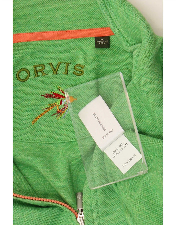 Orvis muški džemper s izrezom i srednjim zelenim pamukom
