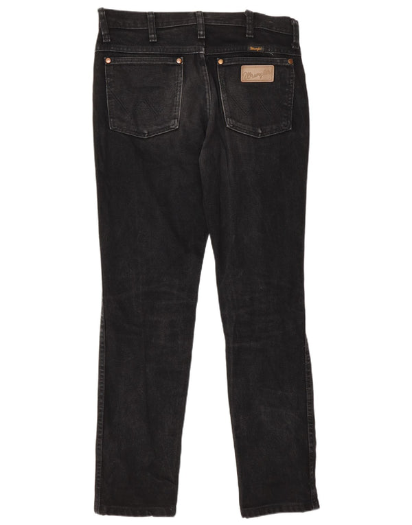 Wrangler Mens Straight Jeans W29 L30 Black Cotton