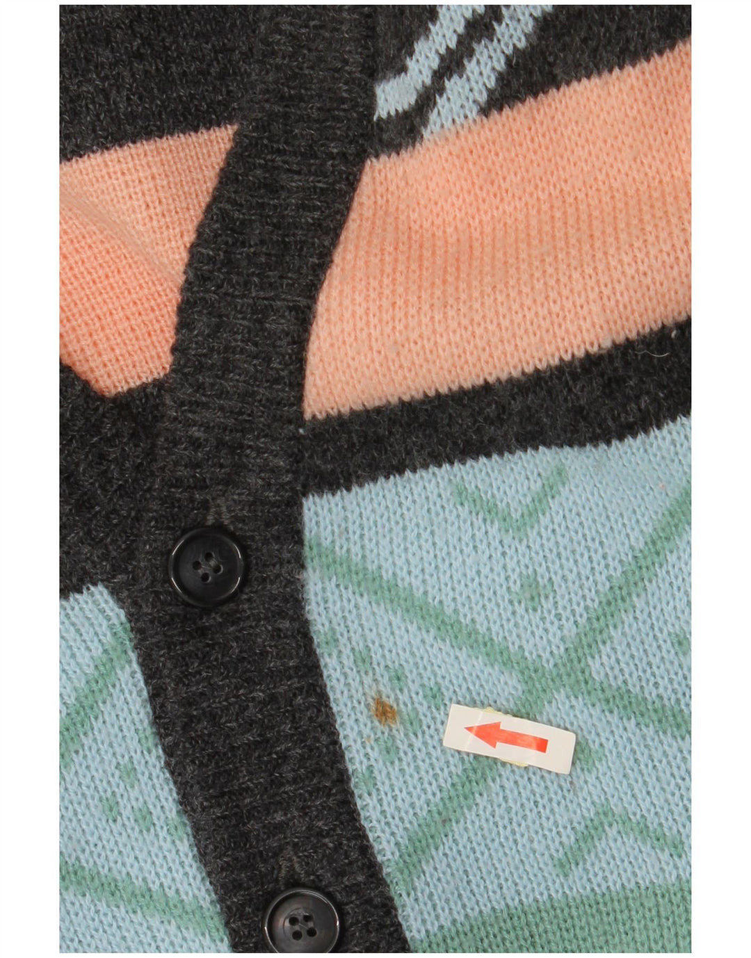 VINTAGE muški kardigan džemper IT 52/54 Veliki višebojni pošteni pulover