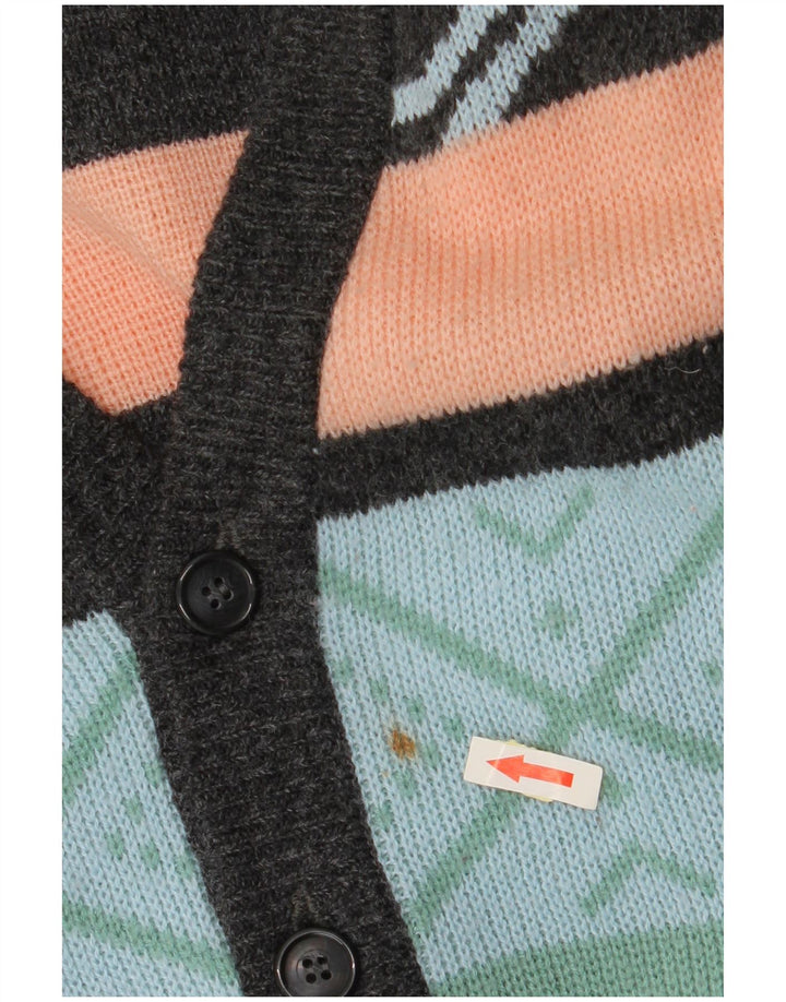 VINTAGE muški kardigan džemper IT 52/54 Veliki višebojni pošteni pulover