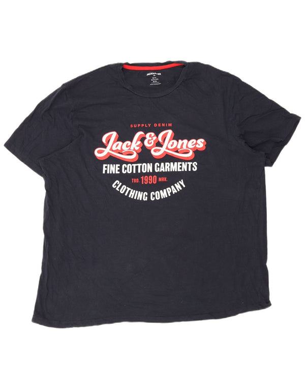 Jack & Jones muška majica kratkih rukava s grafičkim motivima 2XL tamnoplavi pamuk