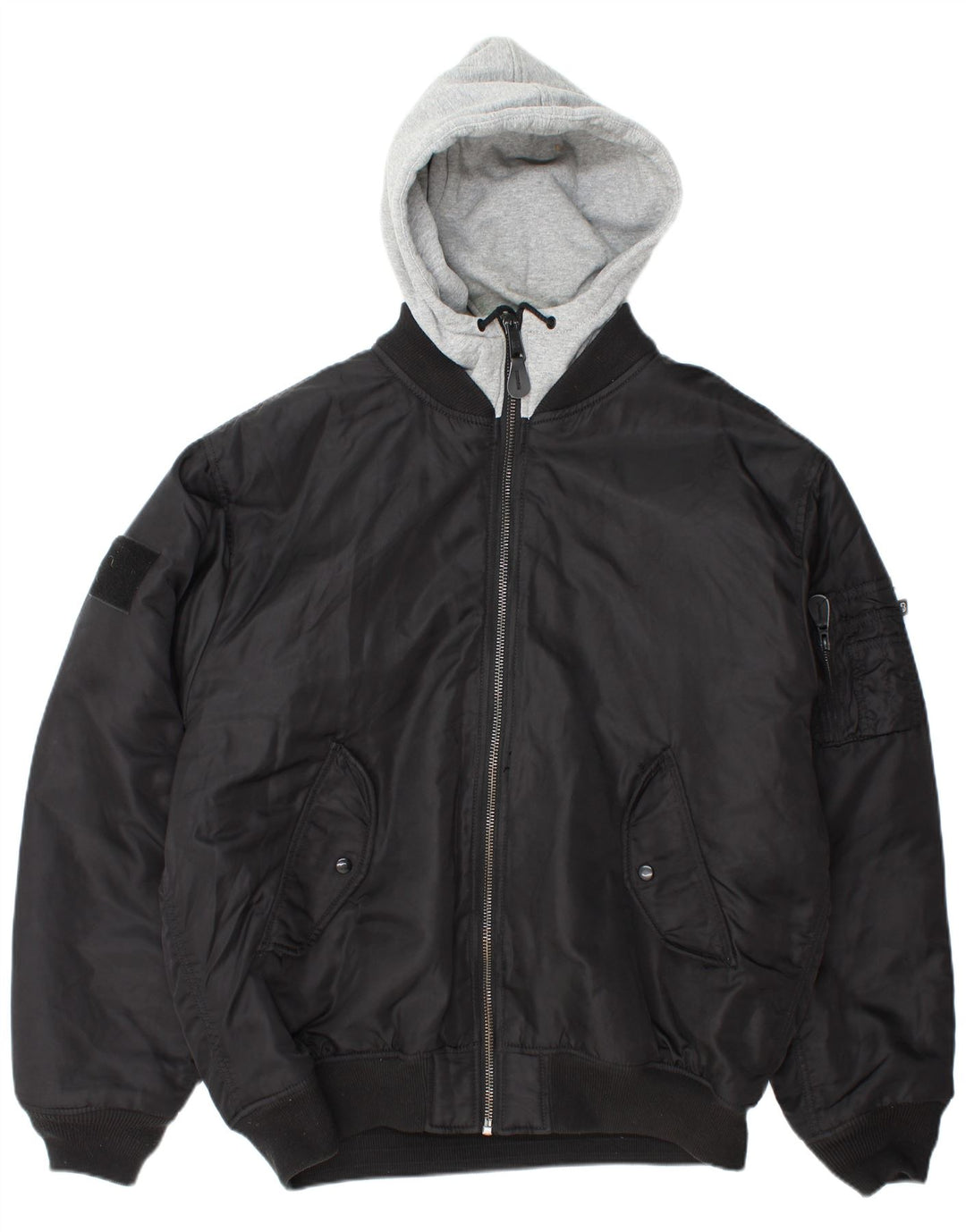 BRANDIT muška bomber jakna s kapuljačom UK 46 3XL crni najlon