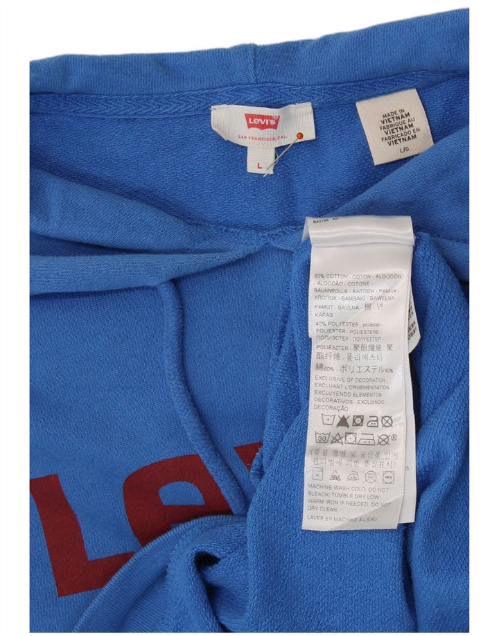 LEVI'S Ženska majica s kapuljačom s grafičkim motivima UK 16 Large Blue Cotton