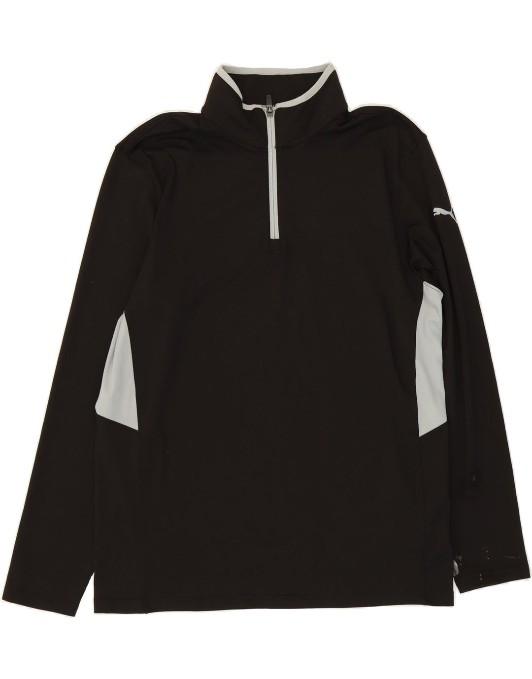 PUMA Mens Zip Neck Tracksuit Top Jacket Large Black Colourblock Polyester Vintage Puma and Second-Hand Puma from Messina Hembry 
