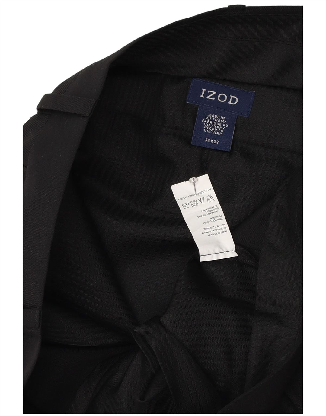 Izod muške hlače ravnog odijela W36 L32 crni poliester