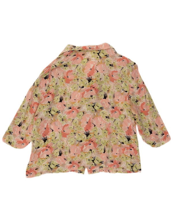 Vintage ženska košulja bluza 3/4 rukava UK 16 velika raznobojna cvjetna