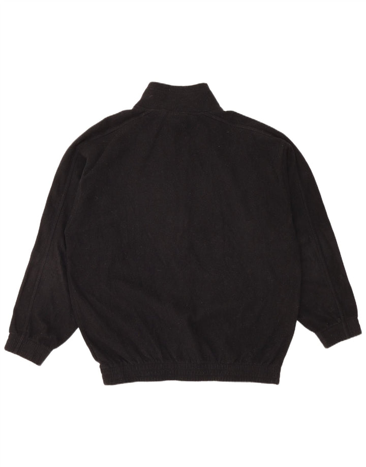 REEBOK Mens Zip Neck Fleece Jumper Medium Black Polyester
