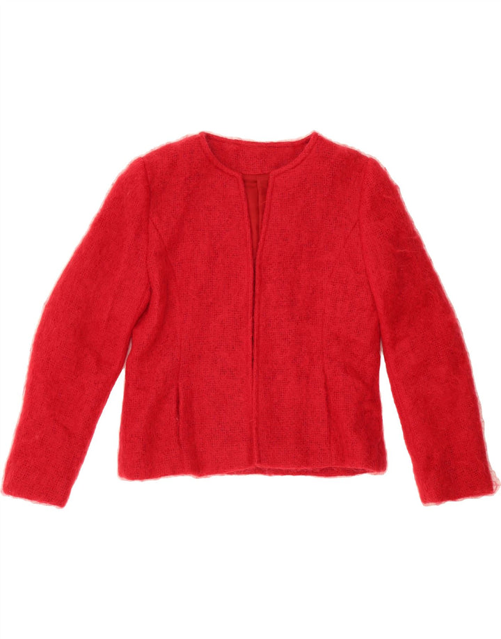 DONEGAL DESIGN Womens Knit Blazer Jacket UK 16 Large Red Mohair Vintage Donegal Design and Second-Hand Donegal Design from Messina Hembry 