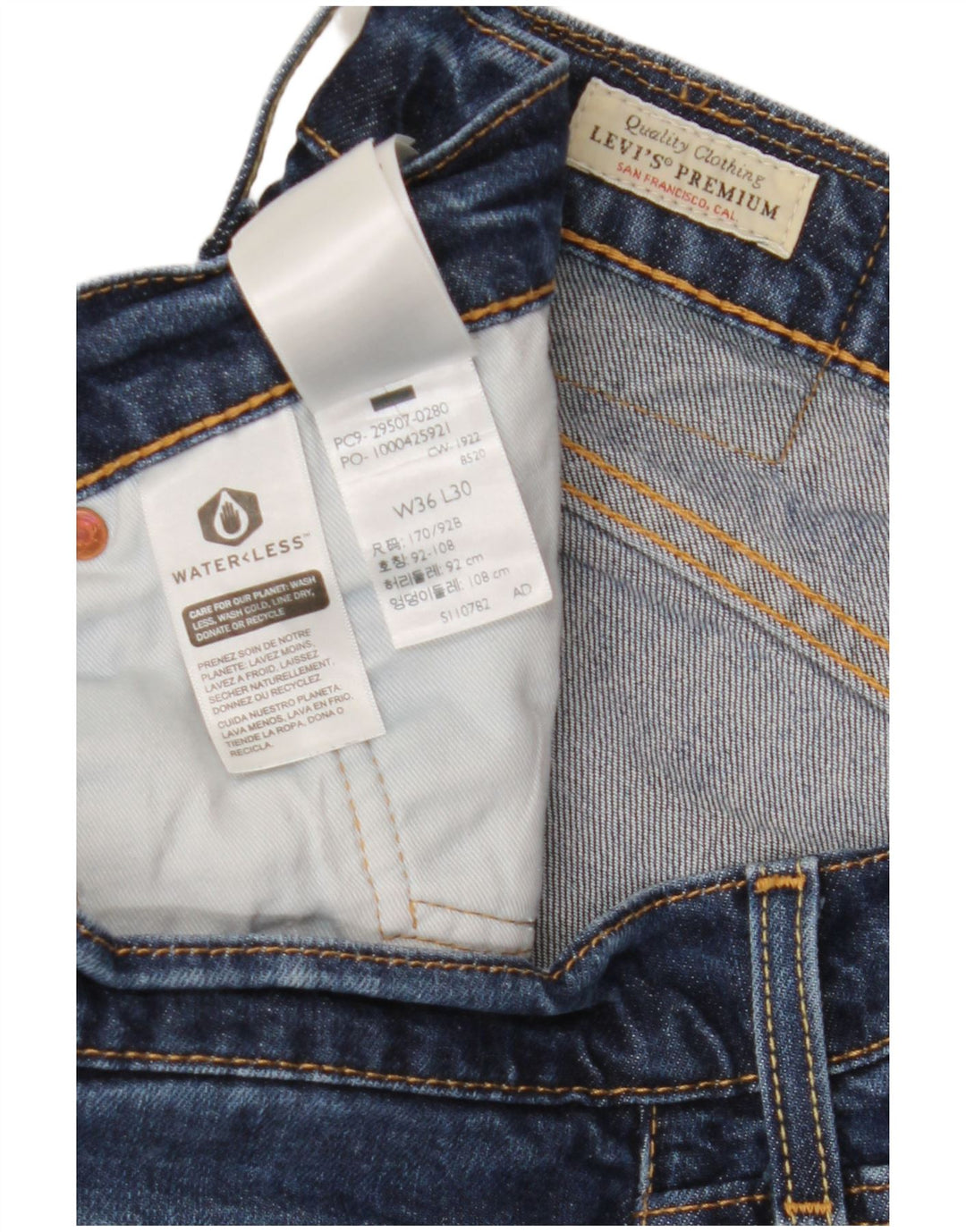 LEVI'S muške ravne traperice W36 L27 plavi pamuk