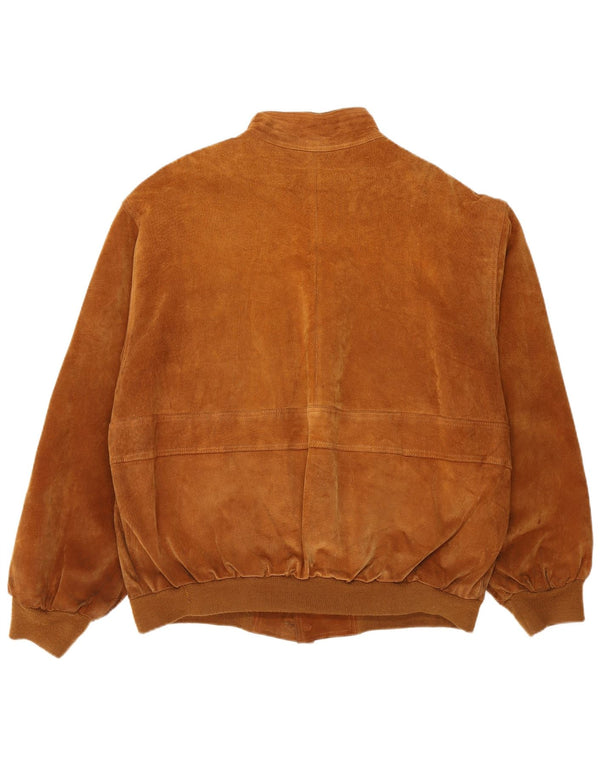 Vintage muška bomber jakna od brušene kože UK 40 veliki smeđi poliester