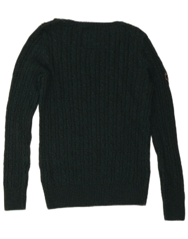 SUPERDRY ženski džemper s morskim izrezom UK 10 Mali zeleni akril