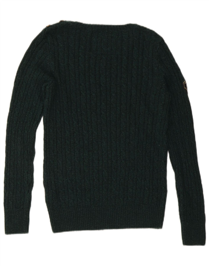 SUPERDRY ženski džemper s morskim izrezom UK 10 Mali zeleni akril