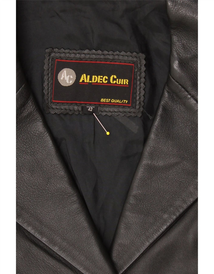AC Womens Leather Coat IT 42 Medium Black Leather Vintage AC and Second-Hand AC from Messina Hembry 