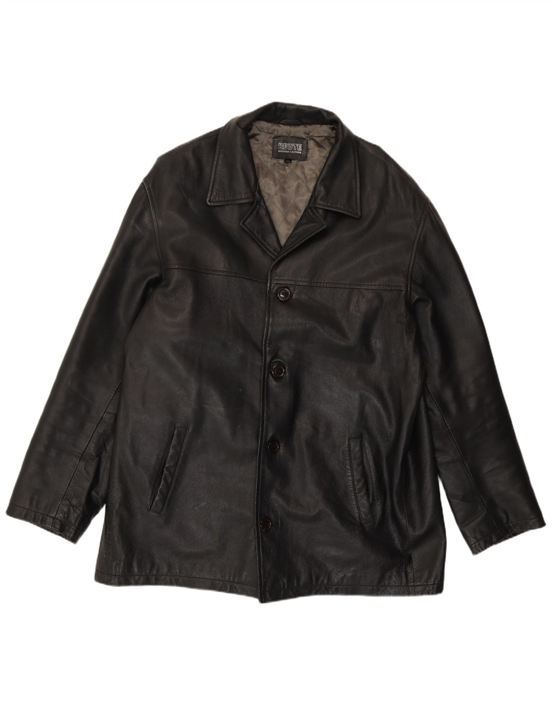 Vintage muška kožna jakna UK 44 2XL crna koža