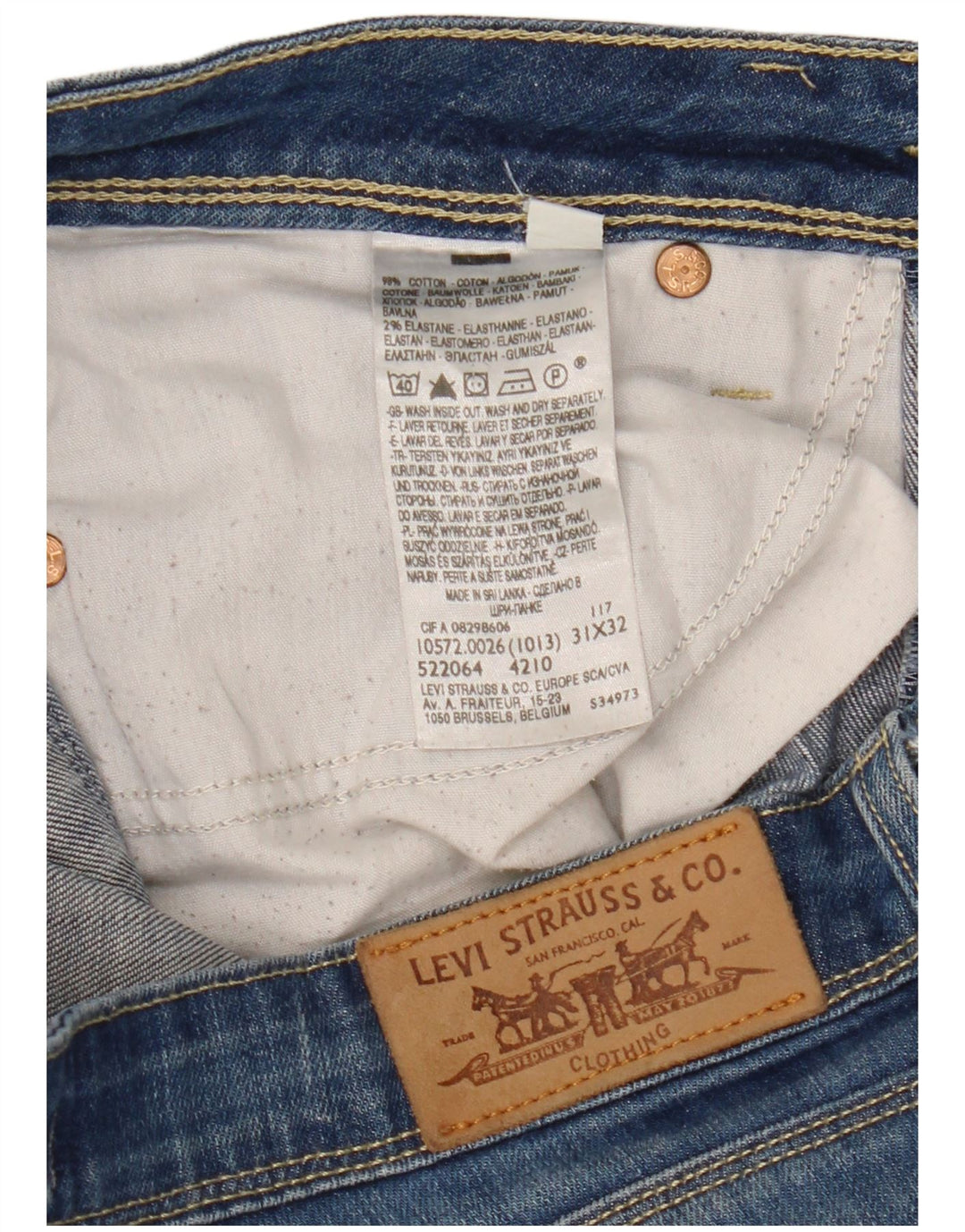 LEVI'S Ženske 572 Bootcut traperice W31 L32 Plavi pamuk